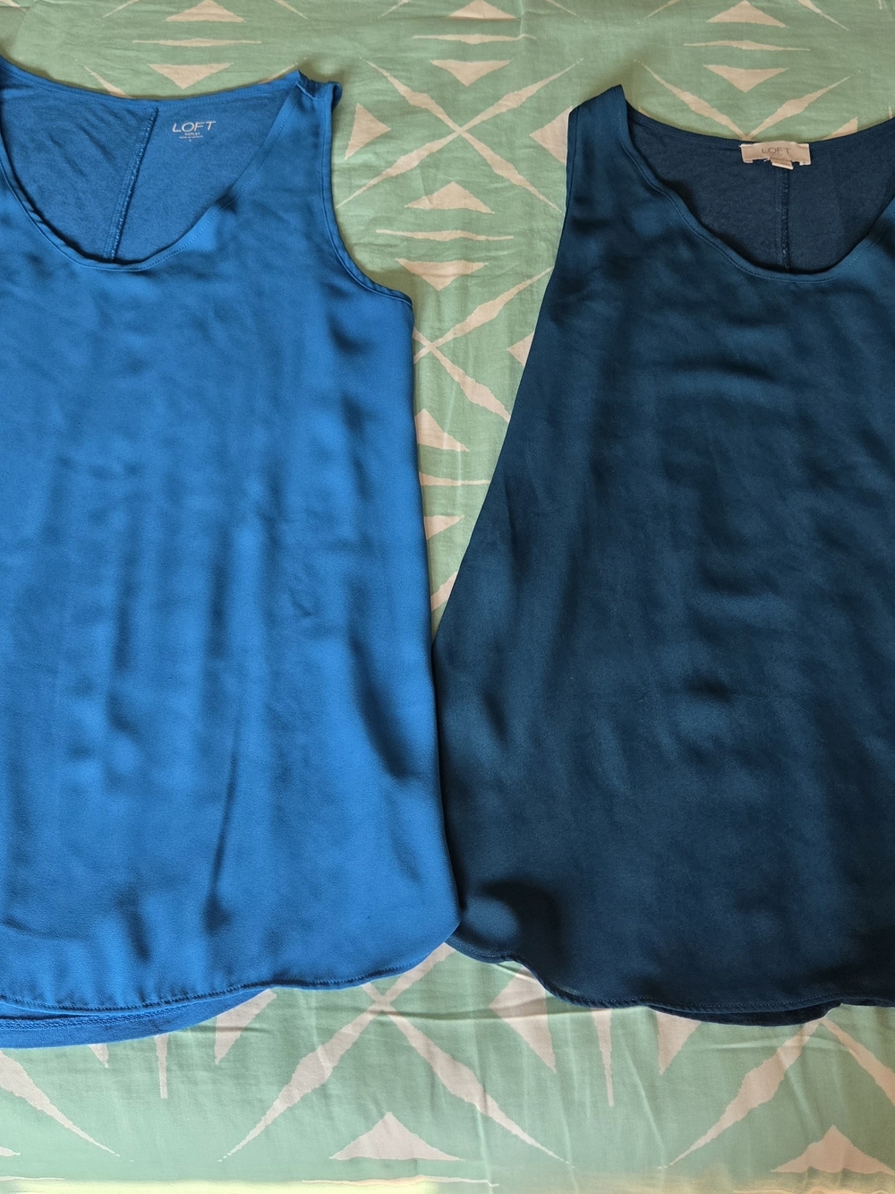 LOFT Peacock Blue & Teal Shell Tops - Set of 2, size S